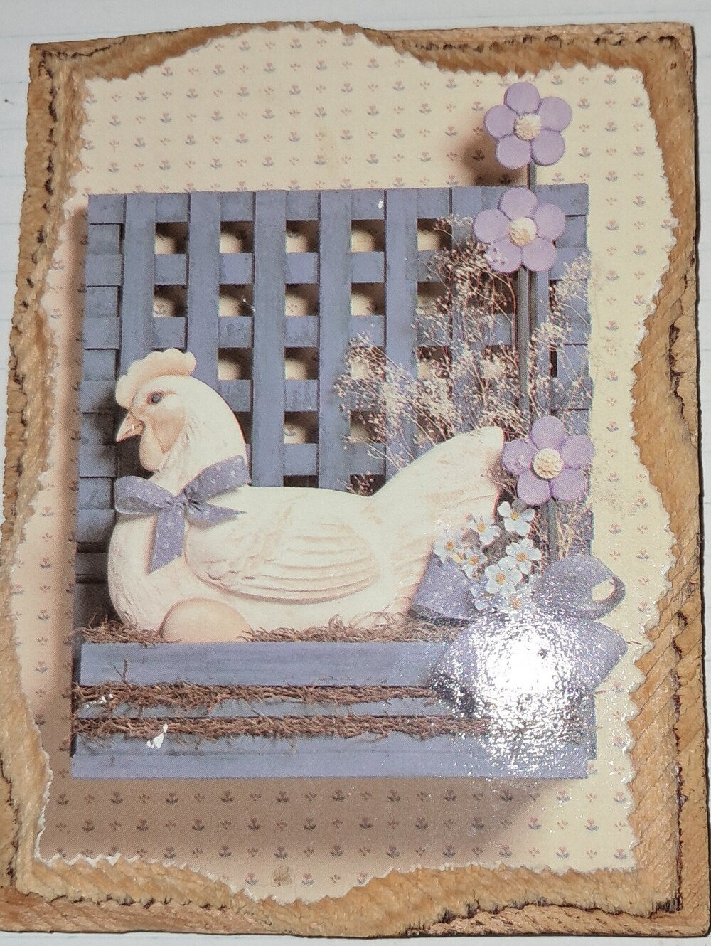 FREE with PURCHASE PLAQUE - HEN on WOOD